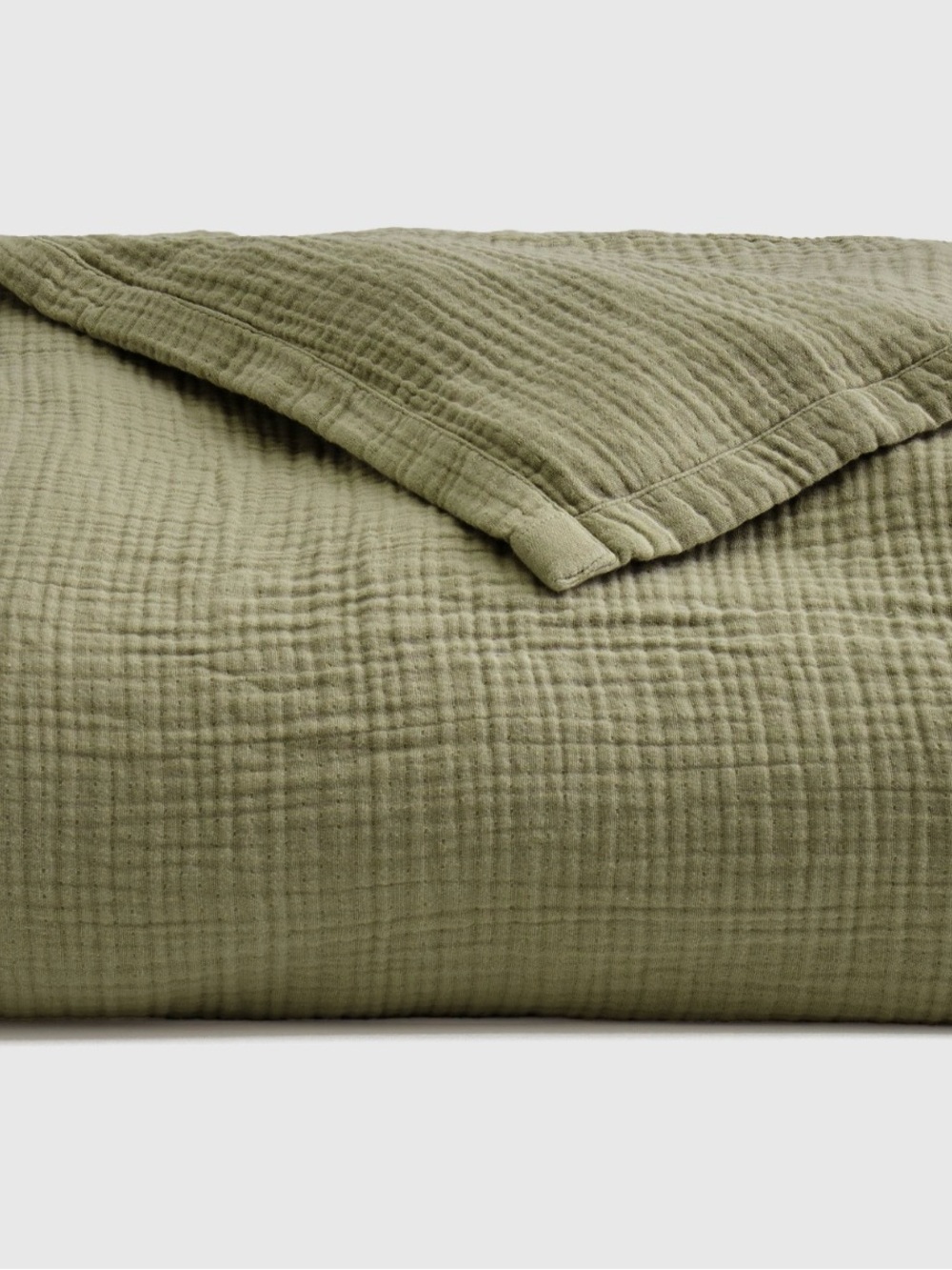 NEW Quince KING Organic Cotton Gauze Blanket Olive $90 - SOLD OUT AT QUINCE